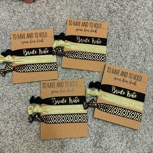 Black and gold bride tribe hair scrunchie sets
